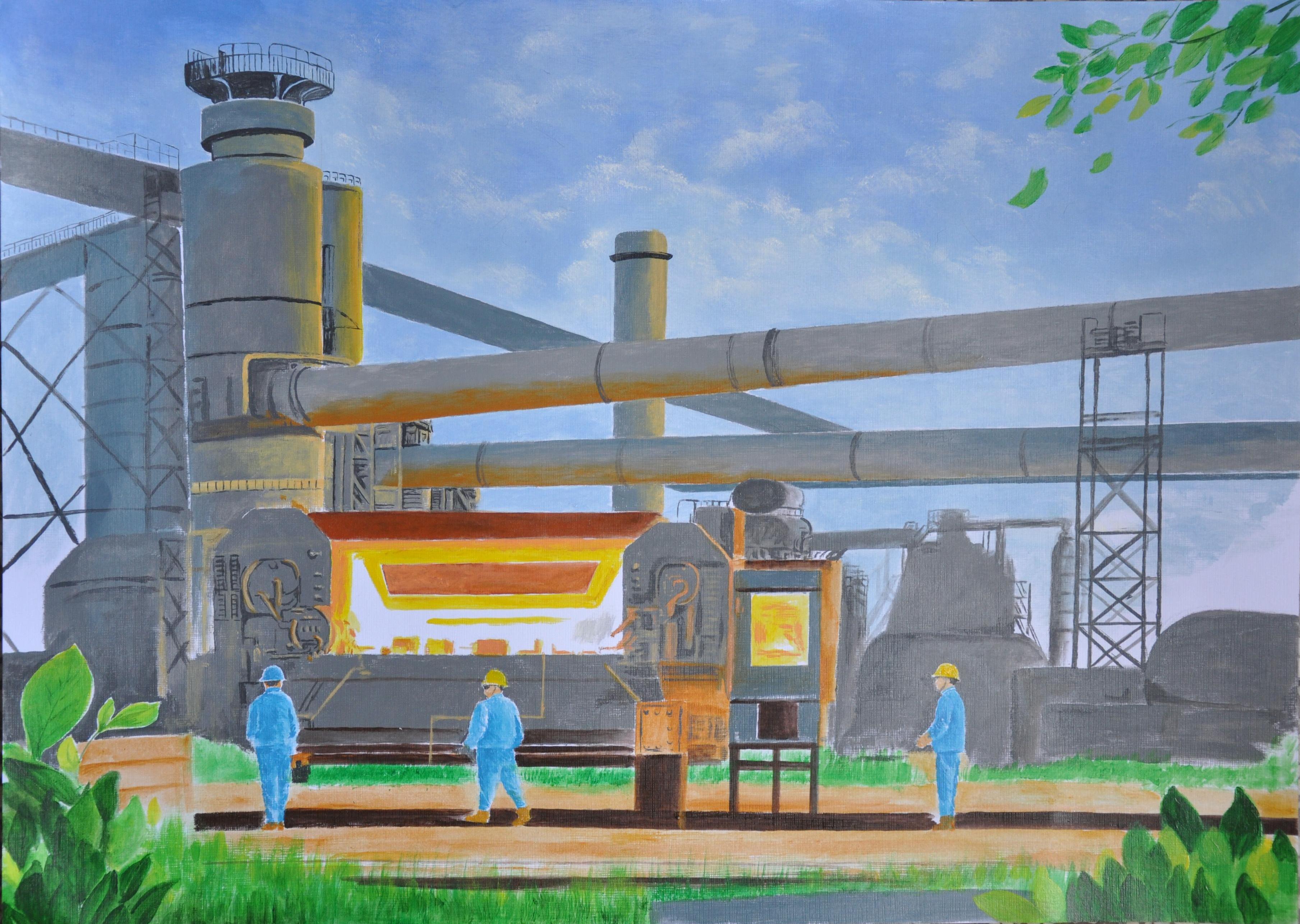 《新冶煉新前景》(丙烯畫) 南方錳業 龍興春