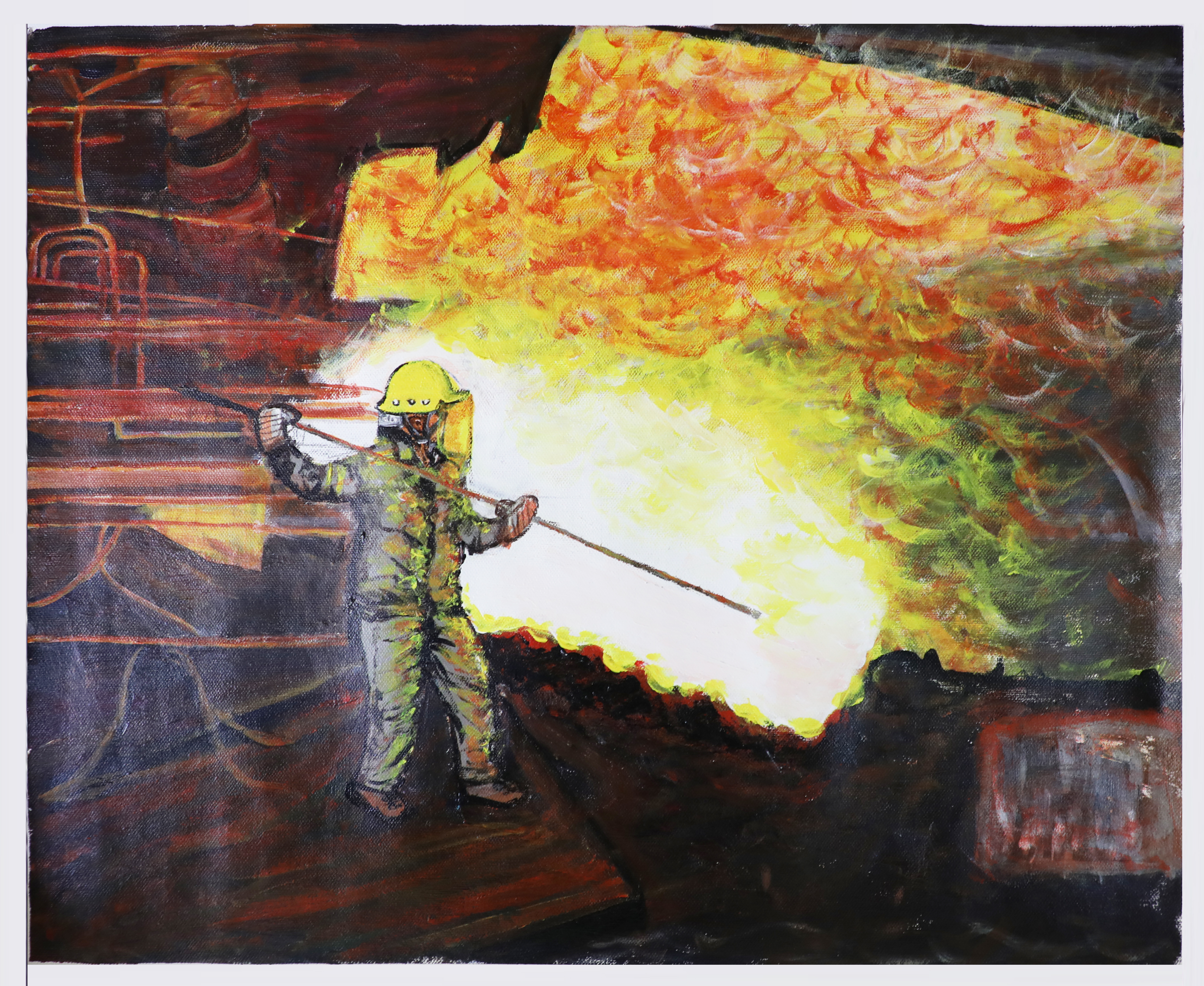 《縛金龍》 丙烯畫 農敏 柳鋼